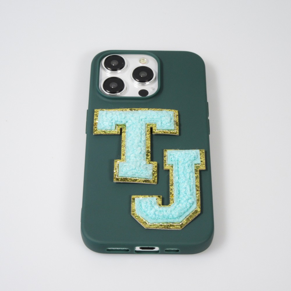 Sticker Aufkleber für Handy/Tablet/Computer 3D gestickt Türkis - Buchstabe S