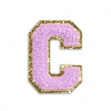 Sticker Aufkleber für Handy/Tablet/Computer 3D gestickt Violett - Buchstabe C