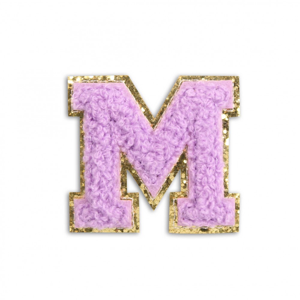 Sticker Aufkleber für Handy/Tablet/Computer 3D gestickt Violett - Buchstabe M