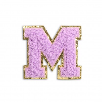 Sticker Aufkleber f&uuml;r Handy/Tablet/Computer 3D gestickt Violett - Buchstabe M