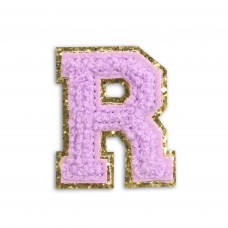 Autocollant sticker pour téléphone/tablette/ordinateur brodé en 3D violet - Lettre R