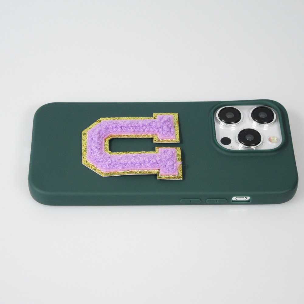 Autocollant sticker pour téléphone/tablette/ordinateur brodé en 3D violet - Lettre R