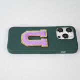 Autocollant sticker pour téléphone/tablette/ordinateur brodé en 3D violet - Lettre R