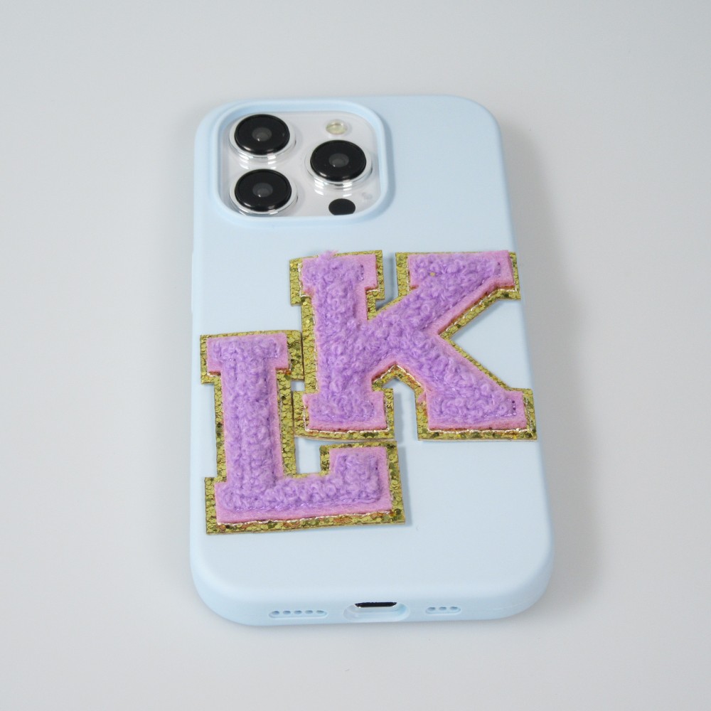 Autocollant sticker pour téléphone/tablette/ordinateur brodé en 3D violet - Lettre R