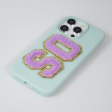 Autocollant sticker pour téléphone/tablette/ordinateur brodé en 3D violet - Lettre R