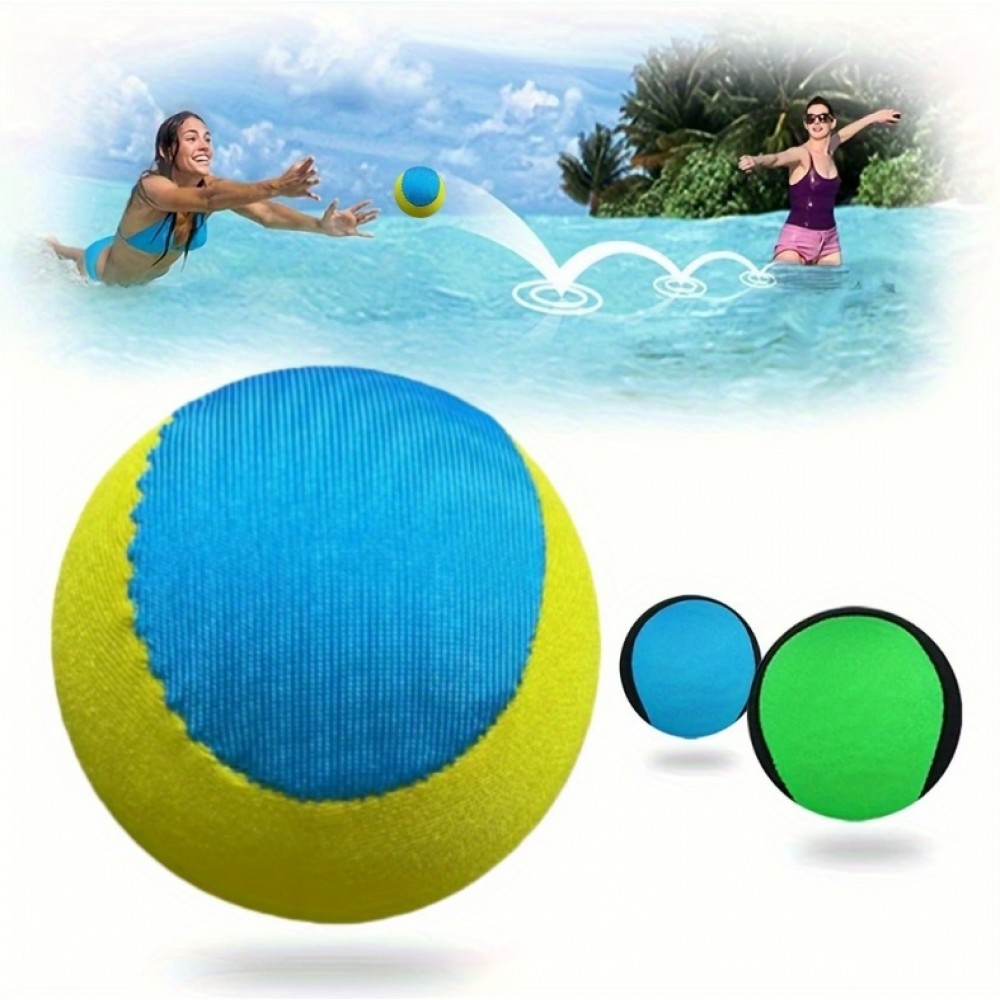 Balle d'eau rebondissante durable en caoutchouc pour piscine plage été - Bleu/jaune