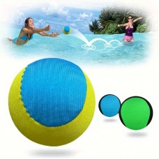Balle d'eau rebondissante durable en caoutchouc pour piscine plage été - Bleu/jaune