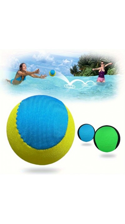 Haltbarer Gummiball für Pool und Strand - Wasserball, springend, Sommer - Blau/Gelb