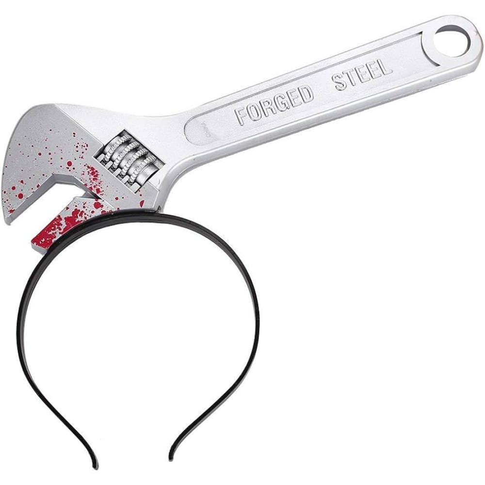 Halloween Kopfband Stirnband gruselige Verkleidung mit Kunstblut - Schraubenschlüssel