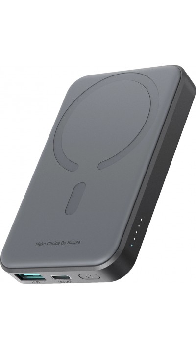 Powerbank Joyroom JR-W020 Mini 5000mAh USB-A / USB-C Induktiv 20W mit USB-C Kabel - Schwarz