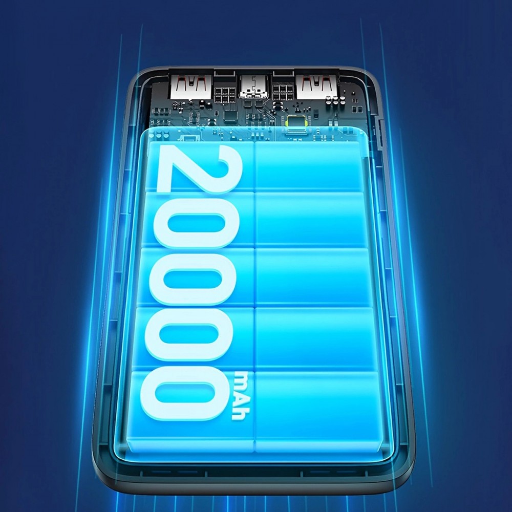 Dudao K18 Pro Power Bank 20000mAh Externe Batterie USB-A / USB-C / Micro USB Schnellladung - Schwarz