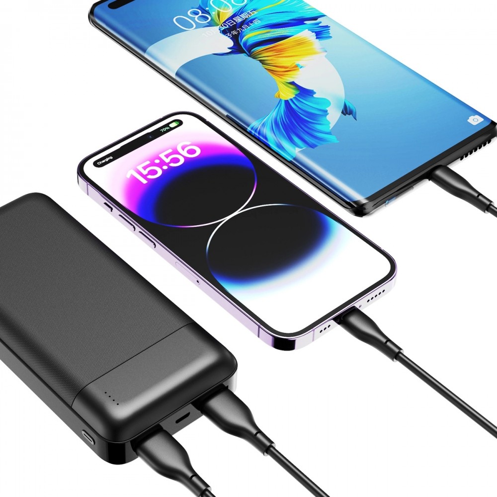 Dudao K18 Pro Power Bank 20000mAh Externe Batterie USB-A / USB-C / Micro USB Schnellladung - Schwarz