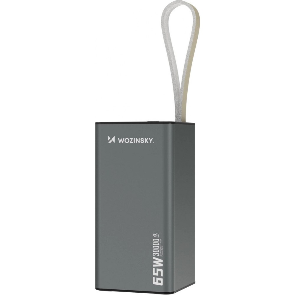 Wozinsky K65+ Power Bank 30000mAh 65W - Externe Batterie mit 2x USB-C und 1x USB-A Schnellladung - Schwarz
