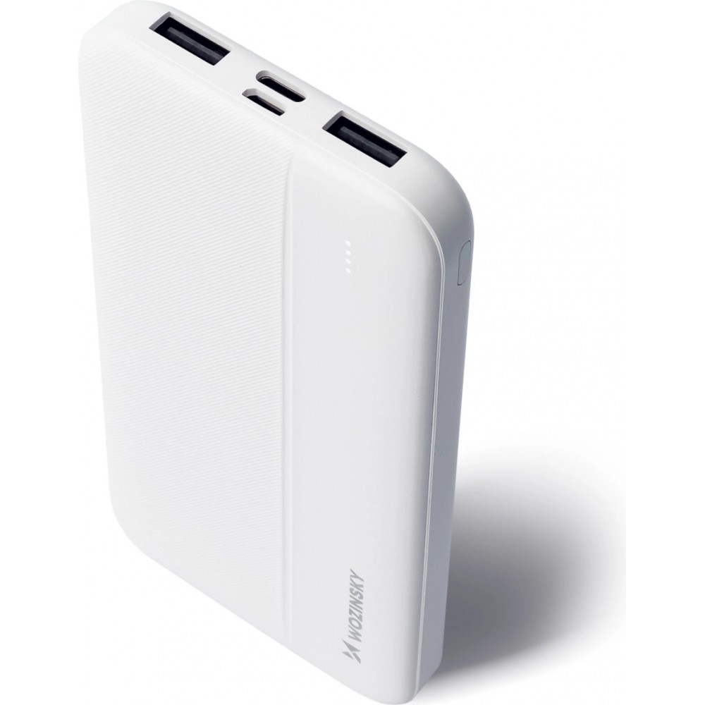 Wozinsky 10000mAh Power Bank Externe Li-Po USB-A / USB-C / Micro USB - Weiss