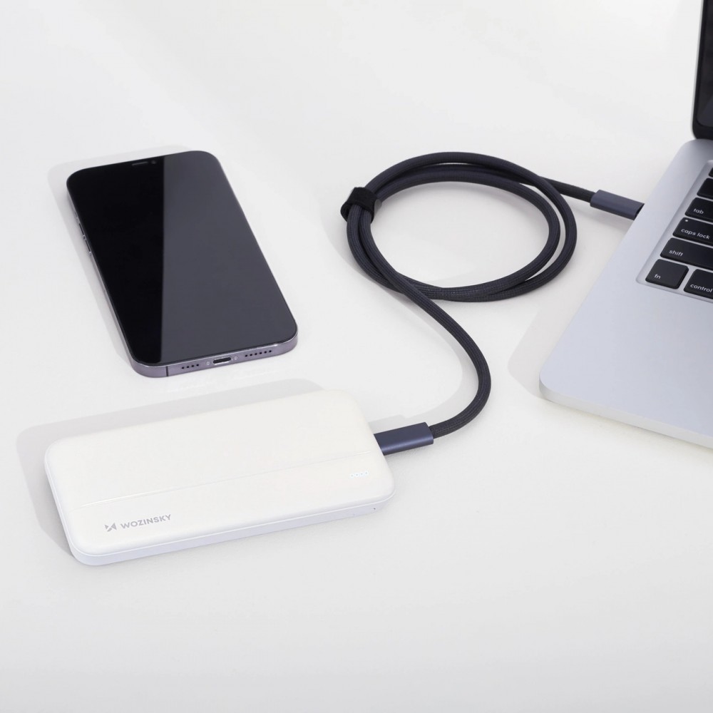 Wozinsky 10000mAh Power Bank Externe Li-Po USB-A / USB-C / Micro USB - Weiss