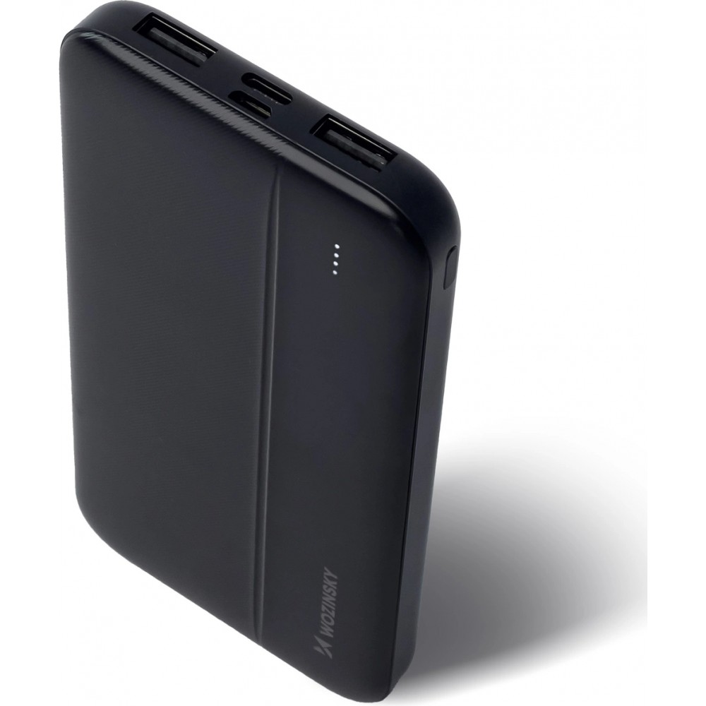 Wozinsky Externer Akku Power Bank Li-Po 10000mAh USB-A / USB-C / Micro USB - Schwarz