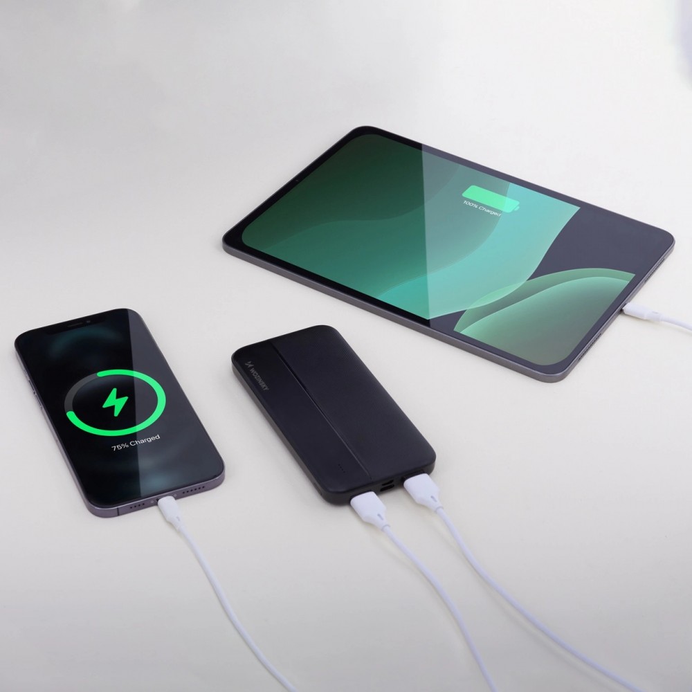 Wozinsky Externer Akku Power Bank Li-Po 10000mAh USB-A / USB-C / Micro USB - Schwarz