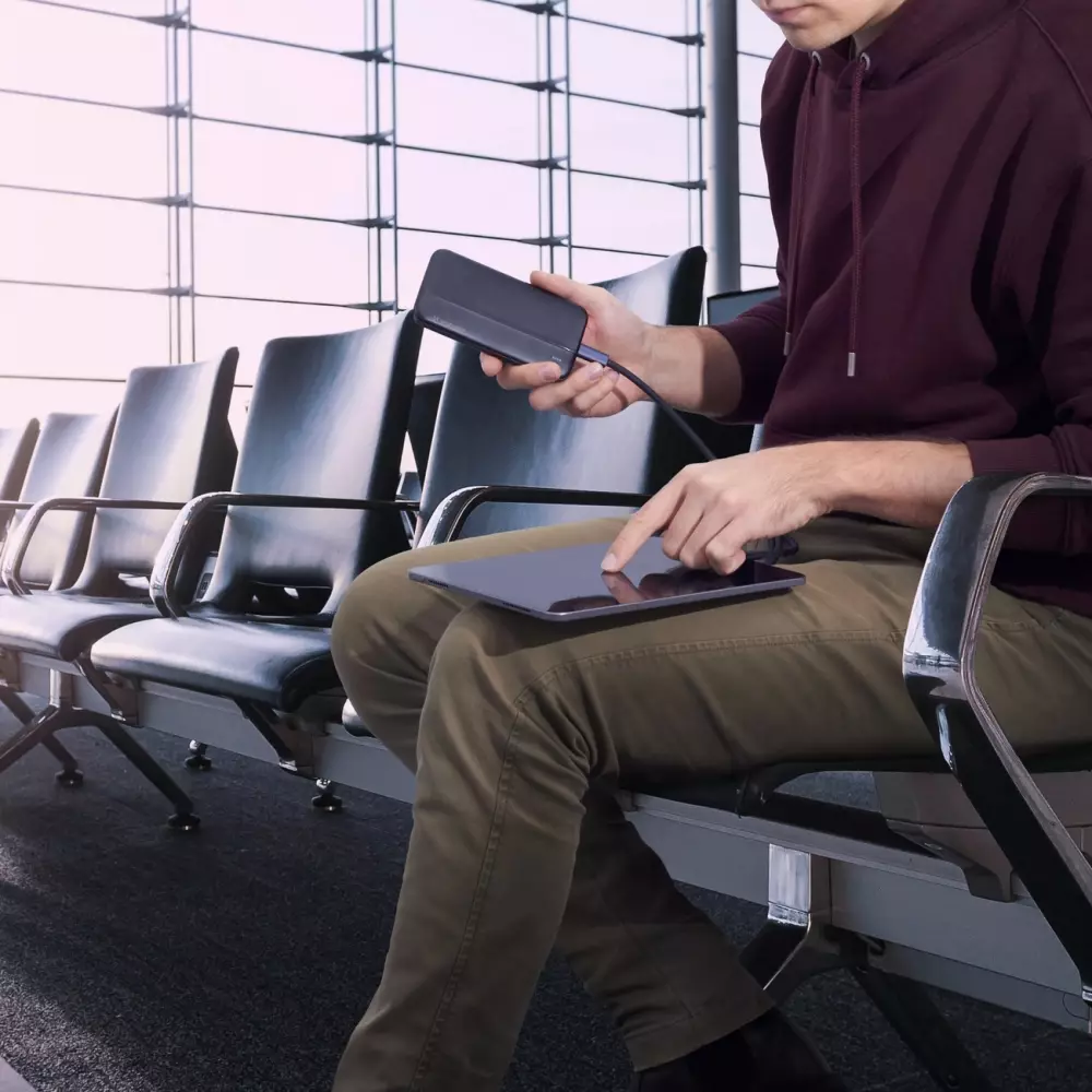 Wozinsky Externer Akku Power Bank Li-Po 10000mAh USB-A / USB-C / Micro USB - Schwarz