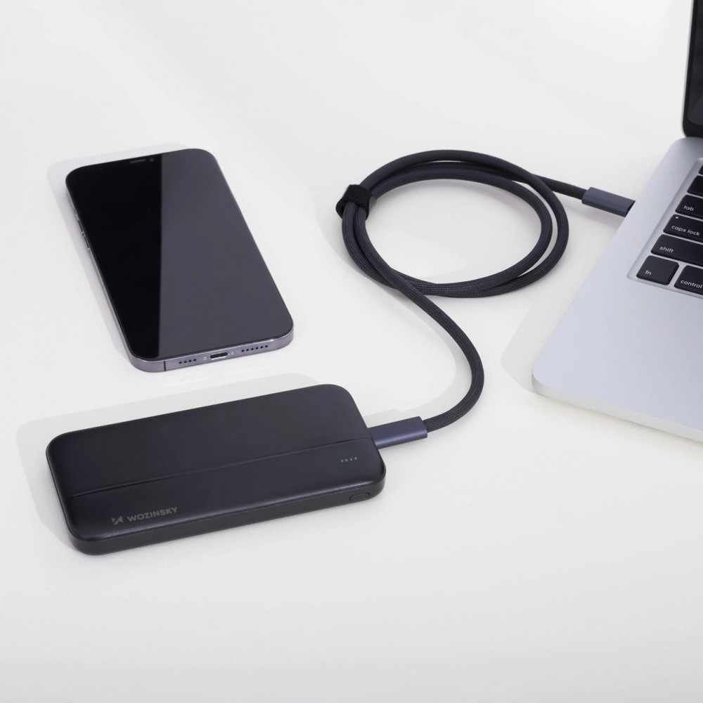 Wozinsky Externer Akku Power Bank Li-Po 10000mAh USB-A / USB-C / Micro USB - Schwarz