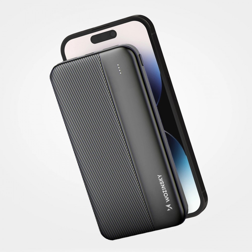 Wozinsky Externer Akku Power Bank Li-Po 10000mAh USB-A / USB-C / Micro USB - Schwarz