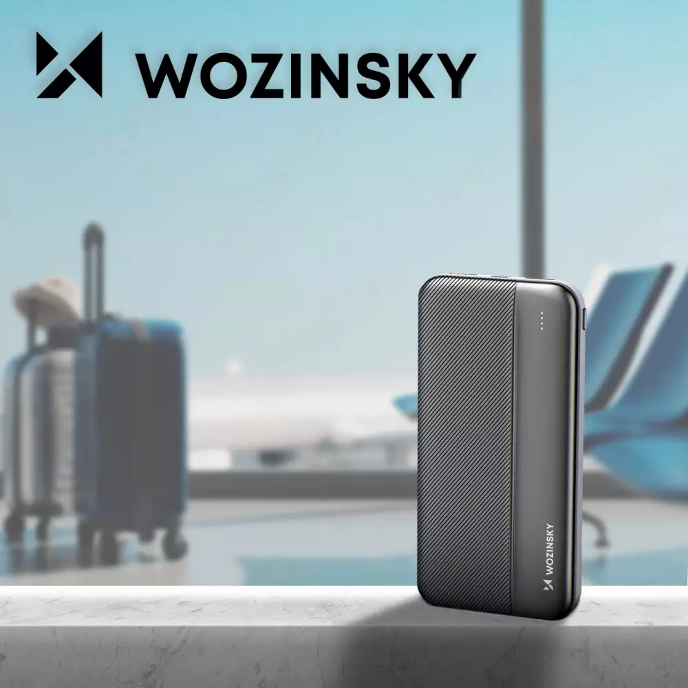 Wozinsky Externer Akku Power Bank Li-Po 10000mAh USB-A / USB-C / Micro USB - Schwarz