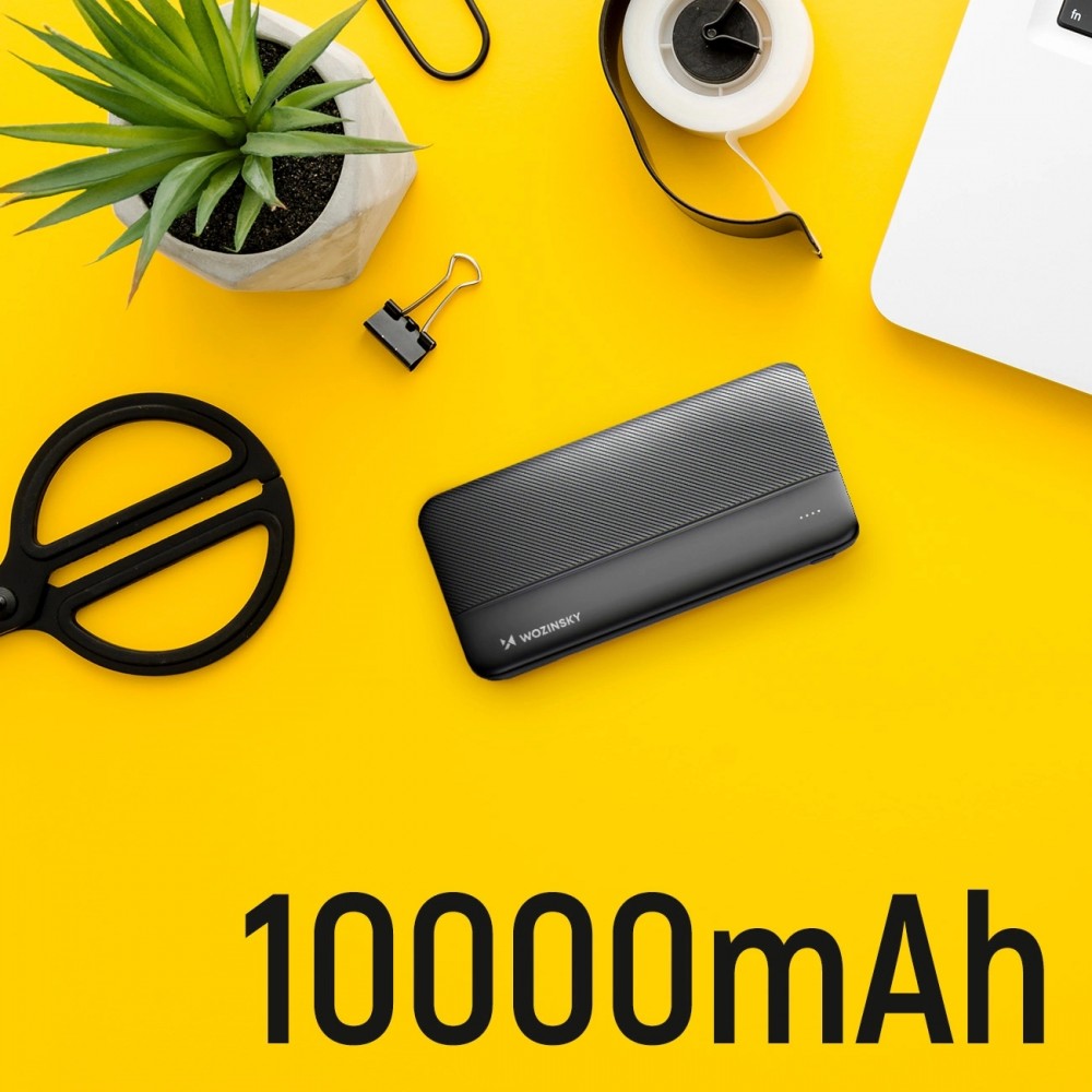Wozinsky Externer Akku Power Bank Li-Po 10000mAh USB-A / USB-C / Micro USB - Schwarz