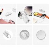 Wozinsky WF16-YCS 5000mAh 15W USB-C Mini Powerbank mit integriertem USB-C Kabel und Apple Watch Ladegerät - Weiss