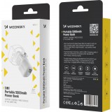Wozinsky WF16-YCS 5000mAh 15W USB-C Mini Powerbank mit integriertem USB-C Kabel und Apple Watch Ladegerät - Weiss