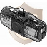 Wozinsky WF16-YCS 5000mAh 15W USB-C Mini Powerbank mit integriertem USB-C-Kabel und Apple Watch Ladegerät - Schwarz