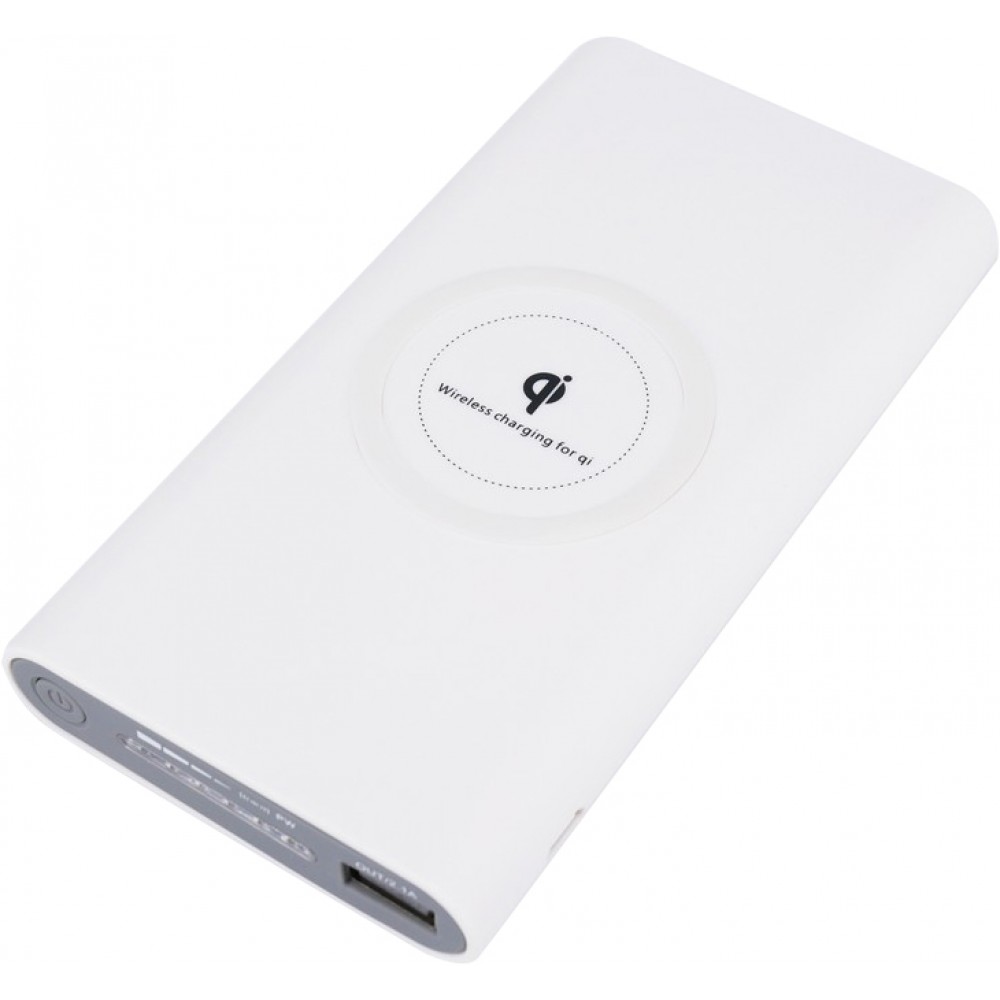 Powerbank fast charge inkl. Wireless charging 10000 mAh - Weiss