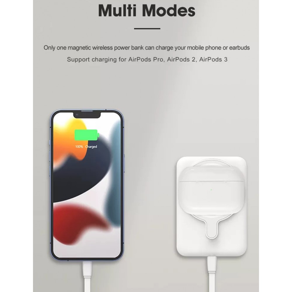 Kabelloser tragbarer externer Akku 2 in 1 MagSafe Telefonhalter 15W Power Bank (5000mAh) - Hellblau