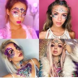 Festival & Open-Air Gesicht Sticker Aufkleber Glitzer Diamanten Tattoo - Style - 4