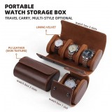 Luxuriöse und hochwertige Uhren Aufbewahrungs Box Kunstleder und weichem Uhrenkissen - 1 Uhr - Braun