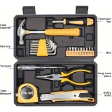 Boîte à outils 25 pièces pratique portable compacte avec les outils essentiels - Jaune