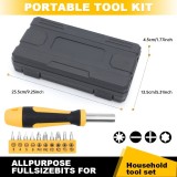 Boîte à outils 25 pièces pratique portable compacte avec les outils essentiels - Jaune