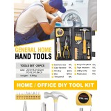 Boîte à outils 25 pièces pratique portable compacte avec les outils essentiels - Jaune