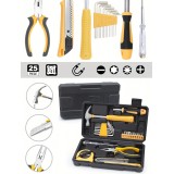 Boîte à outils 25 pièces pratique portable compacte avec les outils essentiels - Jaune