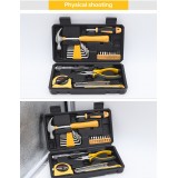 Boîte à outils 25 pièces pratique portable compacte avec les outils essentiels - Jaune