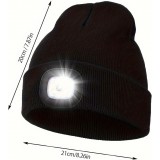 Unisex LED Mütze mit Stirnlampe für nächtliche Aktivitäten - Schwarz