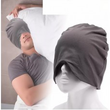 Bonnet de nuit et masque pour les yeux coupe-vent doux respirant pour le sommeil voyage camping - Gris foncé