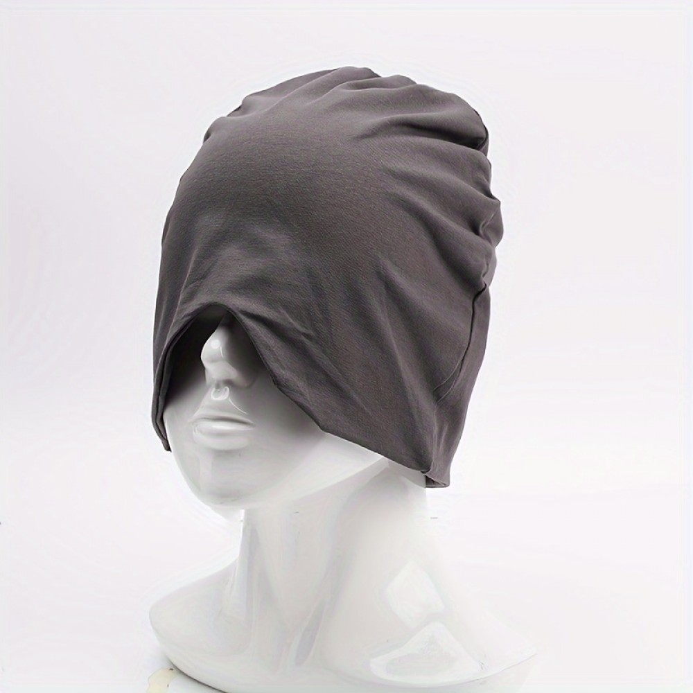 Bonnet de nuit et masque pour les yeux coupe-vent doux respirant pour le sommeil voyage camping - Gris foncé