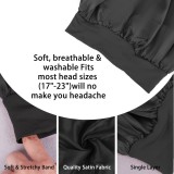 Bonnet de nuit satin unisexe élastique (taille universelle) pour coiffures tous types cheveux - Noir
