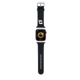 Karl Lagerfeld Armband aus schwarzem Soft-Touch-Silikon mit geprägtem Karl-Kopf - Schwarz - Apple Watch 44/45/46/49 mm / 49 mm