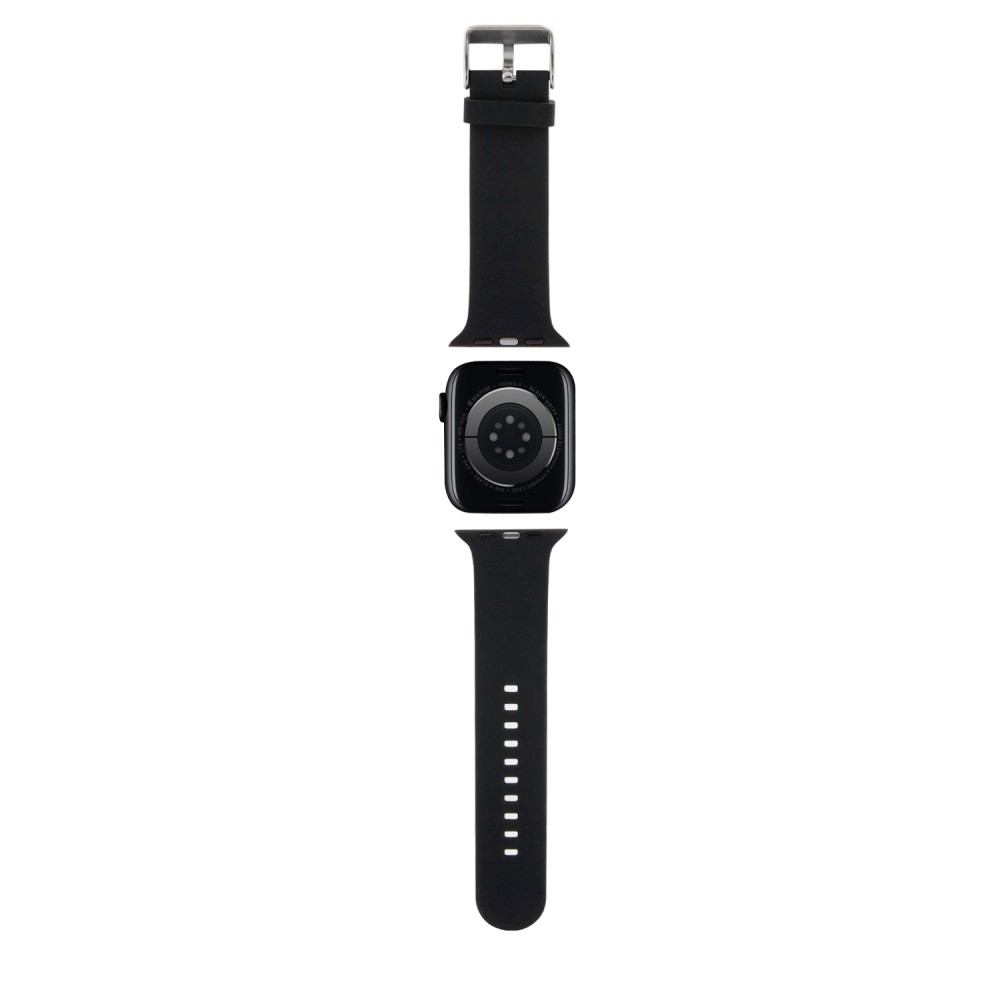 Karl Lagerfeld Armband aus schwarzem Soft-Touch-Silikon mit geprägtem Karl-Kopf - Schwarz - Apple Watch 44/45/46/49 mm / 49 mm