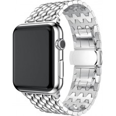 Edelstahlarmband mit kleinen Einzelngliedern in Wabenform - Silber - Apple Watch 44/45/46/49 mm