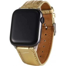 Krokodil armband gold - Apple Watch 38/40/41/42 mm