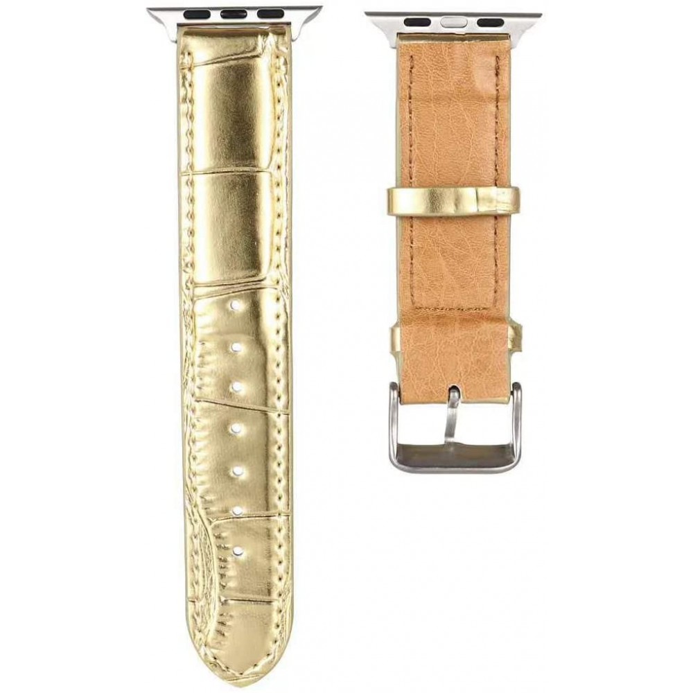Krokodil armband gold - Apple Watch 38/40/41/42 mm
