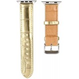 Krokodil armband gold - Apple Watch 38/40/41/42 mm
