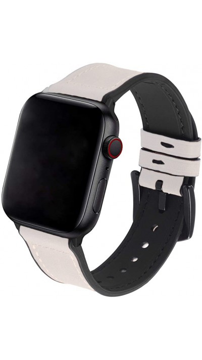 Lederarmband Silikon hellbeige - Apple Watch 38/40/41/42 mm