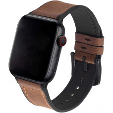 Lederarmband Silikon Hellbraun - Apple Watch 44/45/46/49 mm